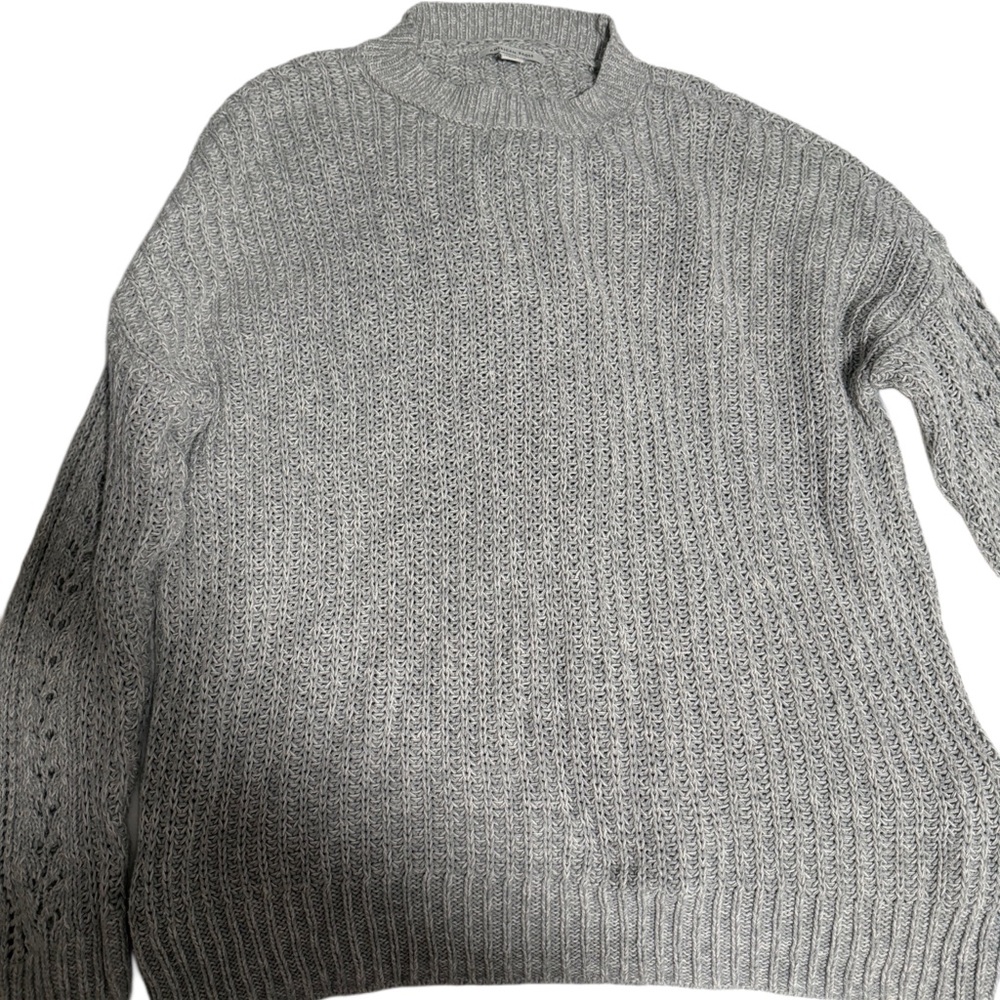 Gray Knit Mock Neck Sweater - Women's
